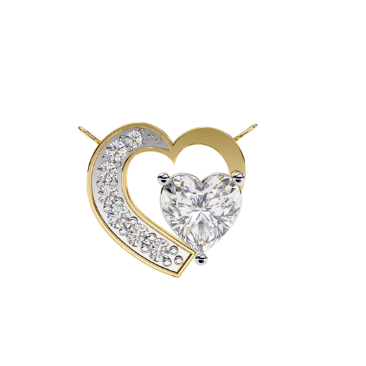 Heart Cut Lab Grown Diamond Double-Heart Pendent with Chain