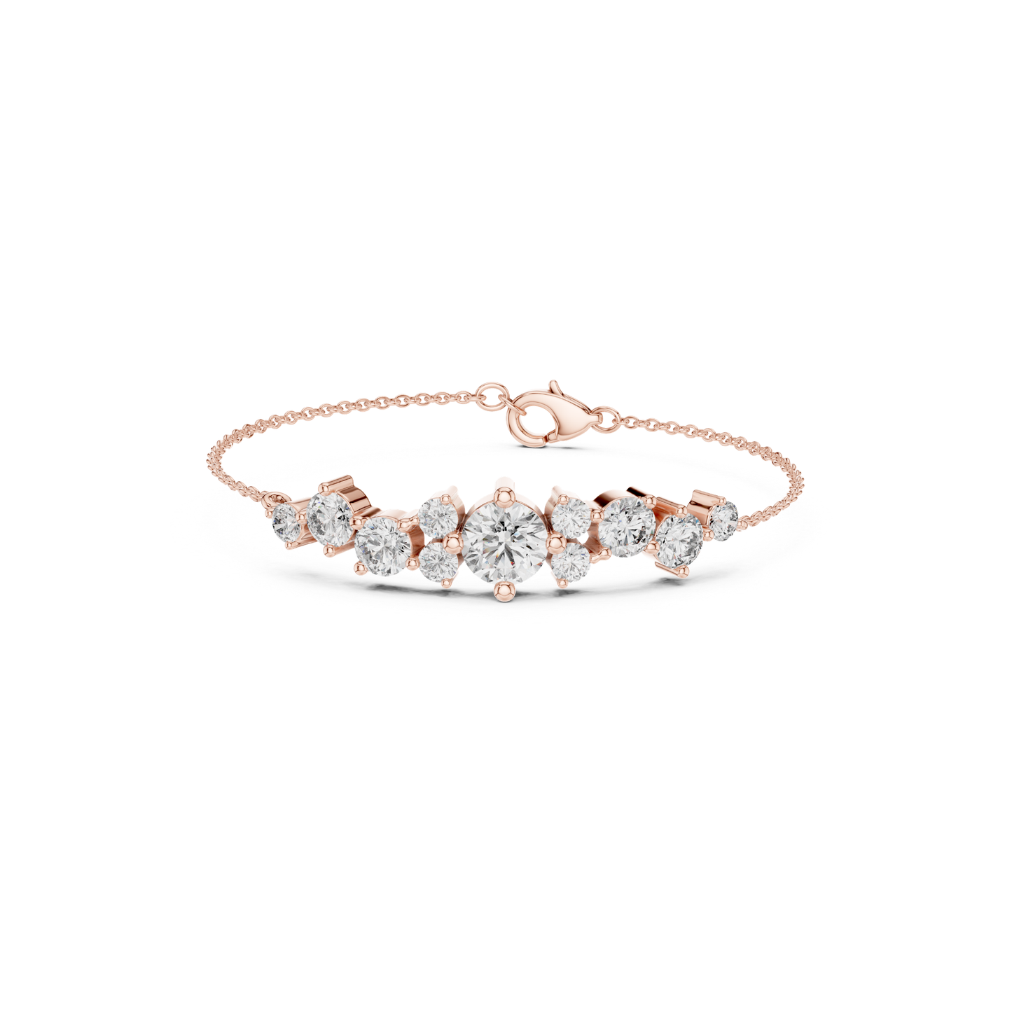 Round Diamond Cluster Bracelet | Elegant Luxury Style