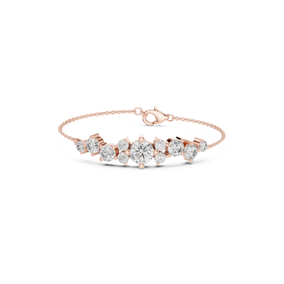 Round Diamond Cluster Bracelet | Elegant Luxury Style