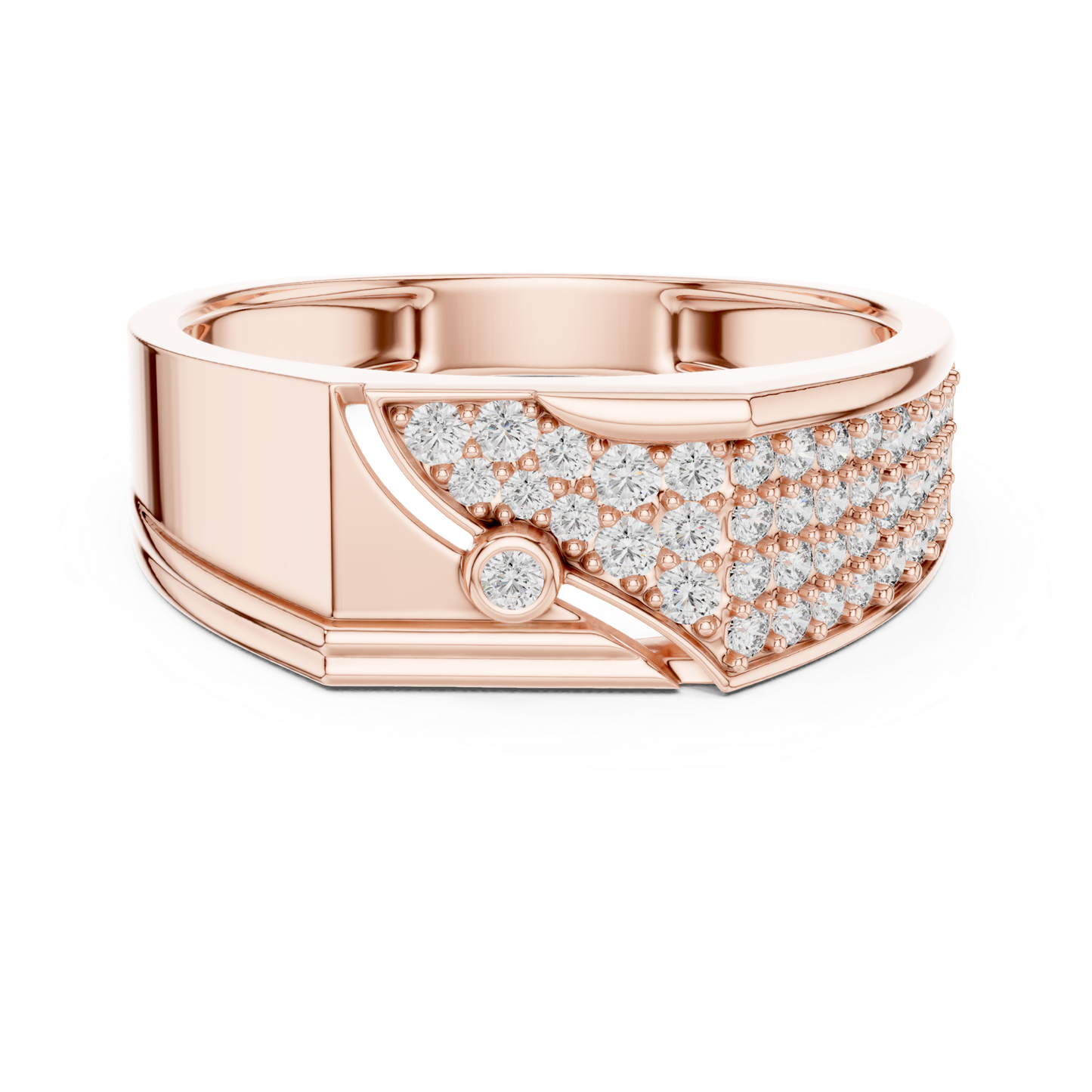 Round Diamond Luxury Band | Modern White Gold Statement Style