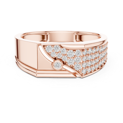 Round Diamond Luxury Band | Modern White Gold Statement Style