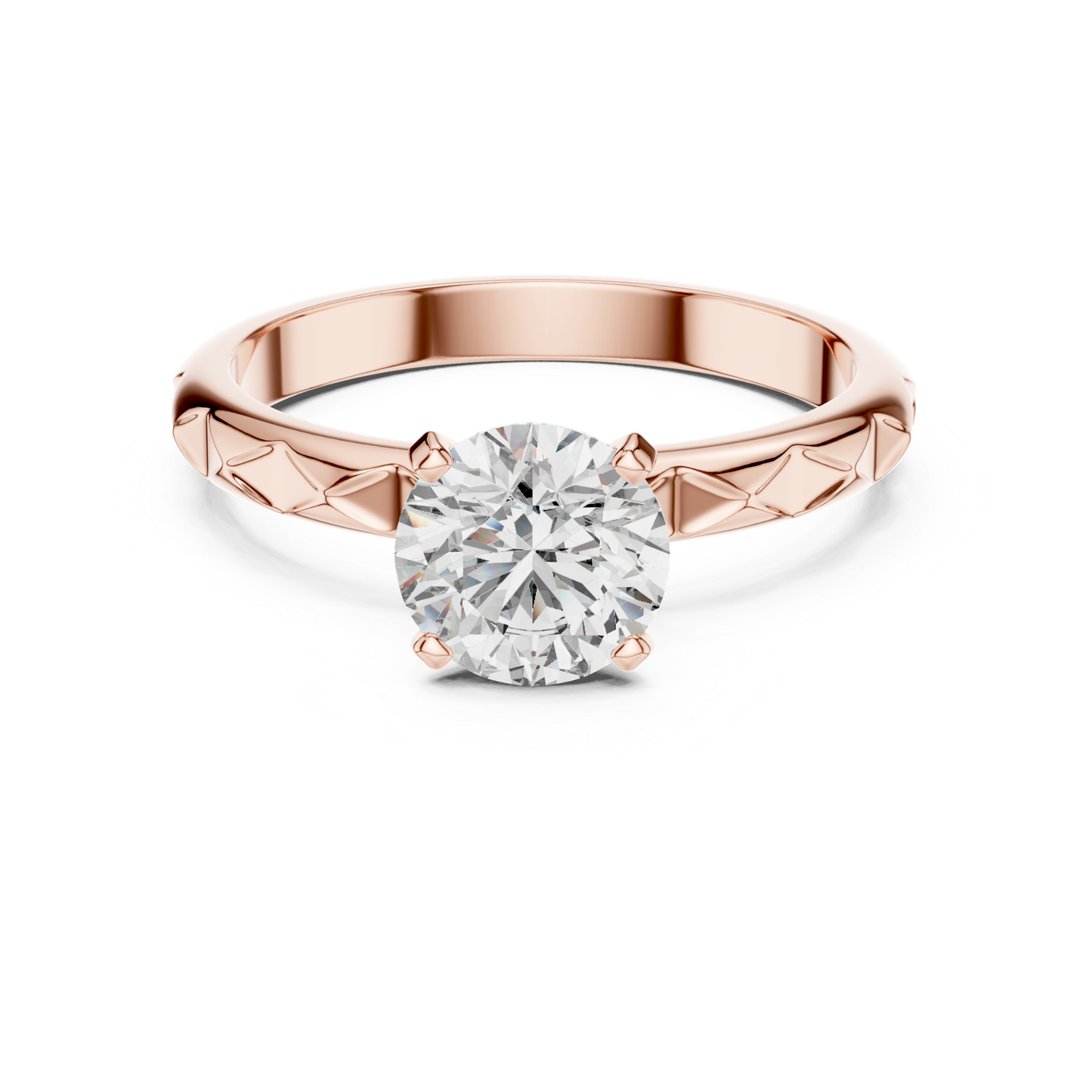 Round Diamond Pattern Band Ring | 18K Gold Fine Jewelry