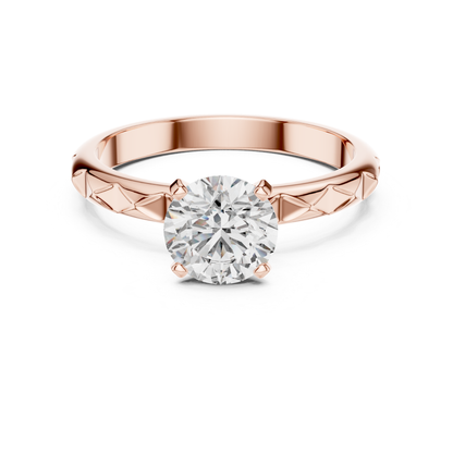 Round Diamond Pattern Band Ring | 18K Gold Fine Jewelry