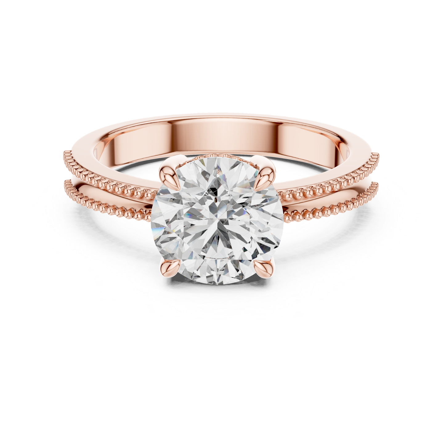 Round Diamond Double Edge Band Ring | Double the Brilliance