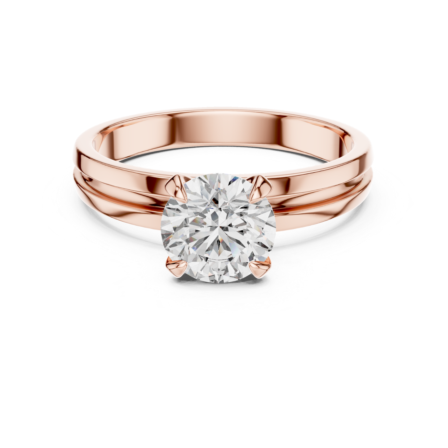 Round Diamond Plain Band Ring | 18K Gold Fine Jewelry