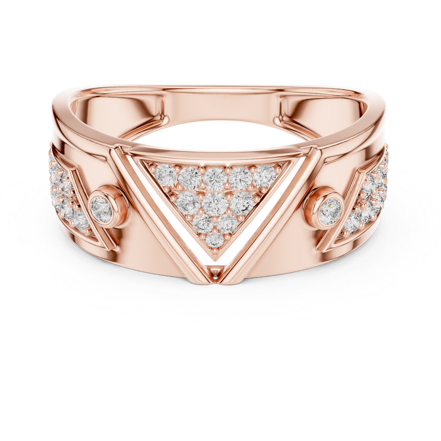 Luxury Triangle Diamond Band Rings | Modern Glamour Style