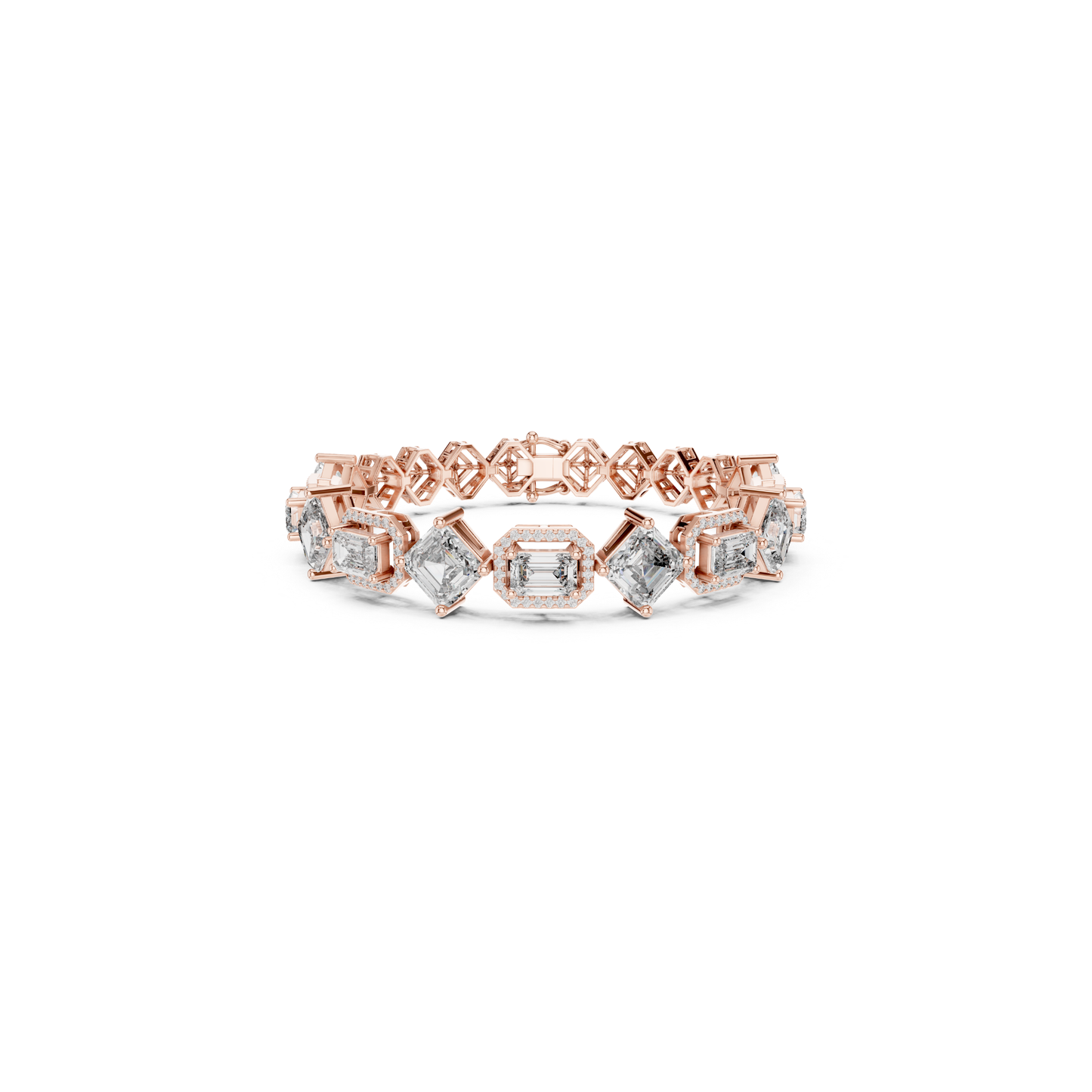 Round, Emerald & Radiant Diamond Bracelet | Luxury Tennis Style
