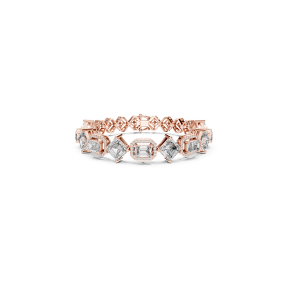 Round, Emerald & Radiant Diamond Bracelet | Luxury Tennis Style