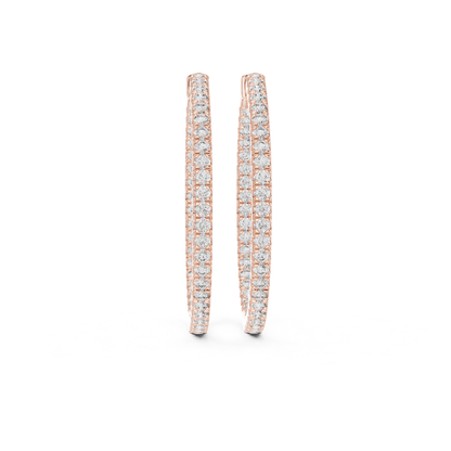 Classic Diamond Hoop Earrings with Brilliant Pave Elegance | Luxury Jewelry