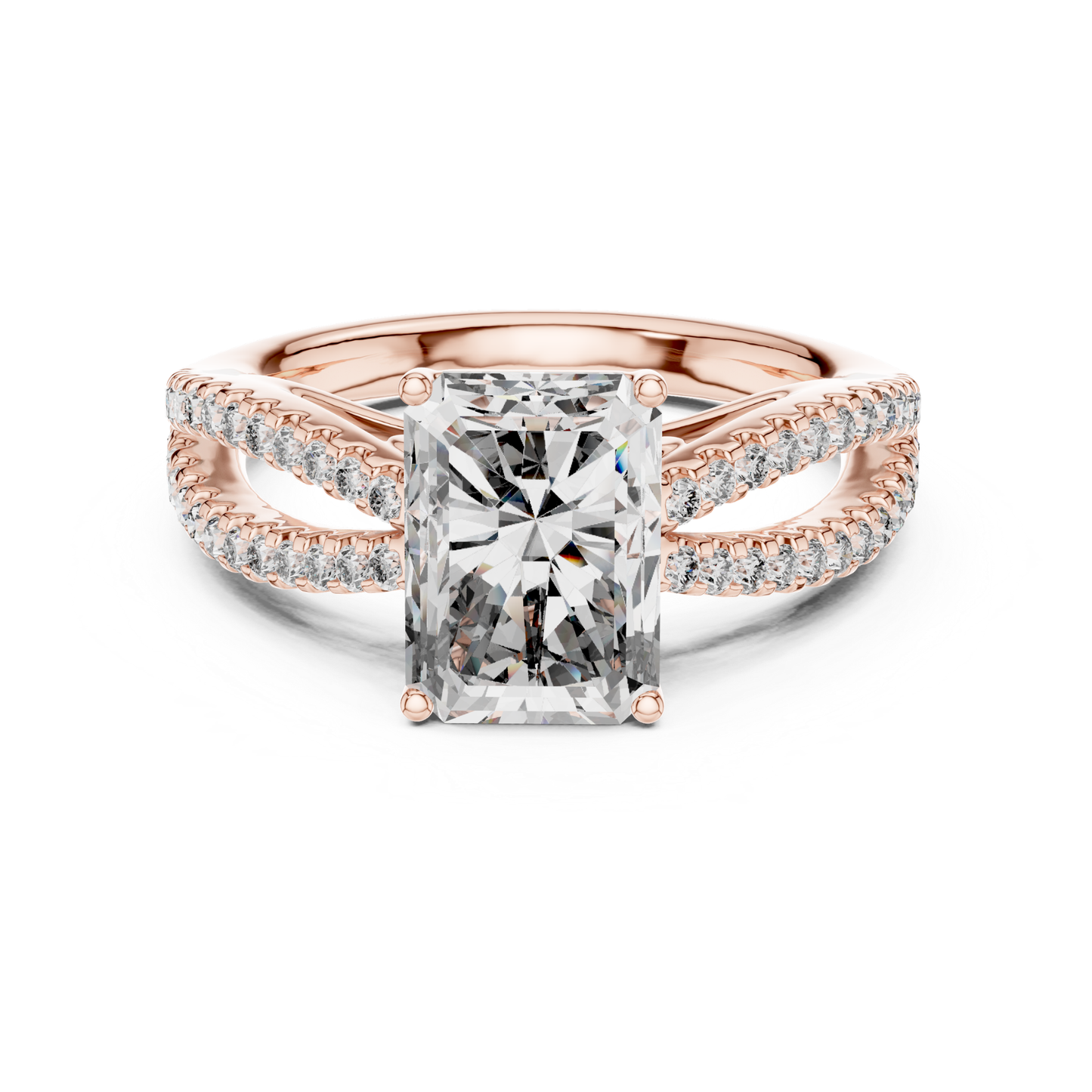 Radiant Cut Split Shank Diamond Ring | Luxury Bridal Jewelry Styles
