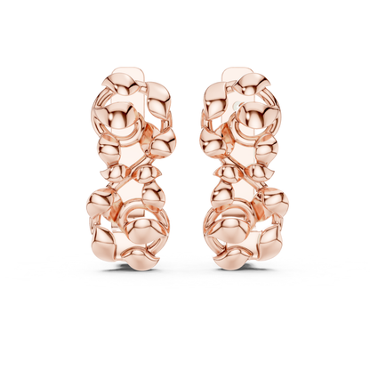 Abstract Leaf Gold Hoop Earrings | Contemporary Sculpted Elegance