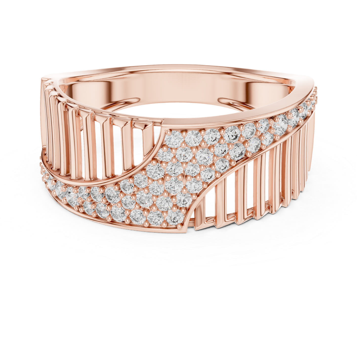 Modern Diamond Wave Band | Contemporary Luxury Jewelry Style