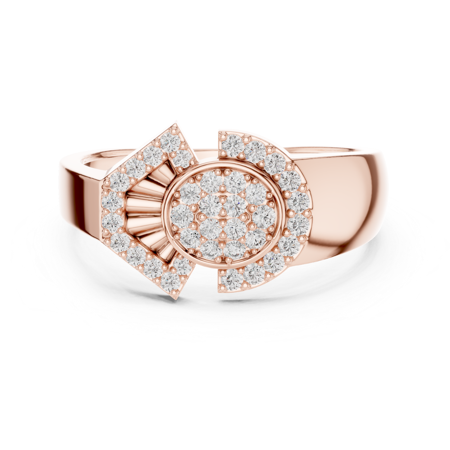 Round Diamond Geometric Statement Ring | Modern Luxury Style