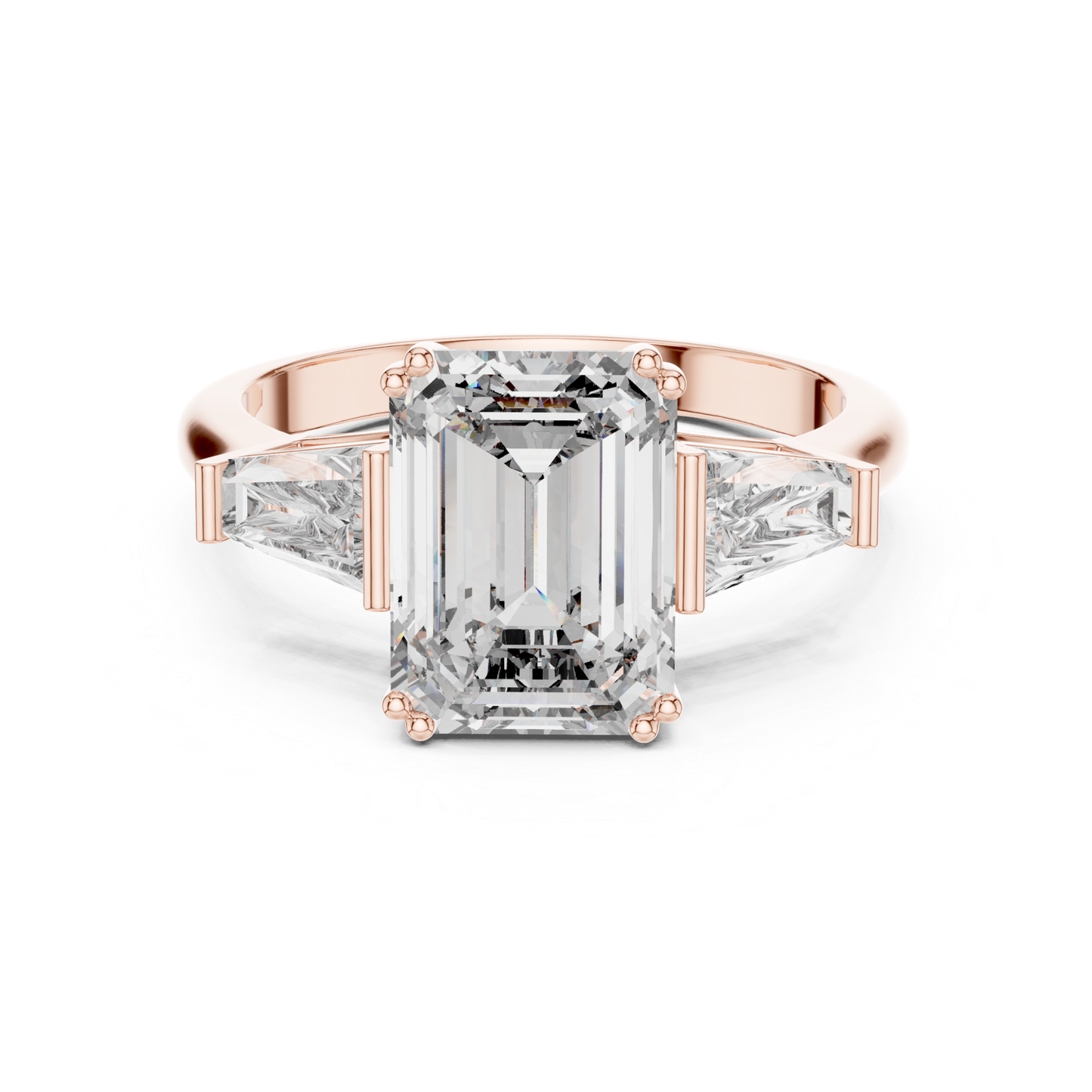 Emerald Cut Diamond Ring with Baguette Side Stones | Step-Cut Legacy