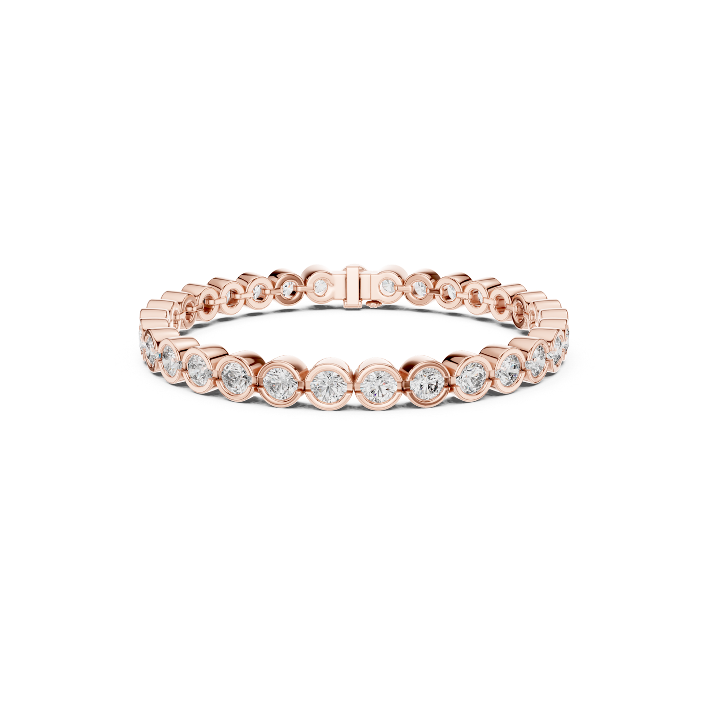 Round Bezel Set Diamond Tennis Bracelet | Modern Luxury Style