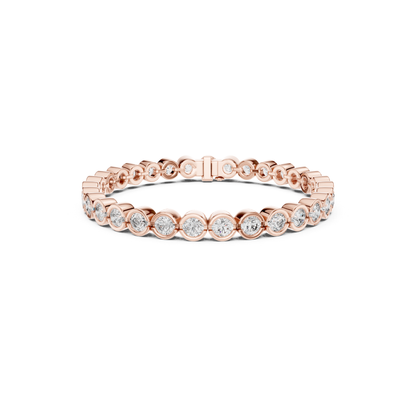 Round Bezel Set Diamond Tennis Bracelet | Modern Luxury Style