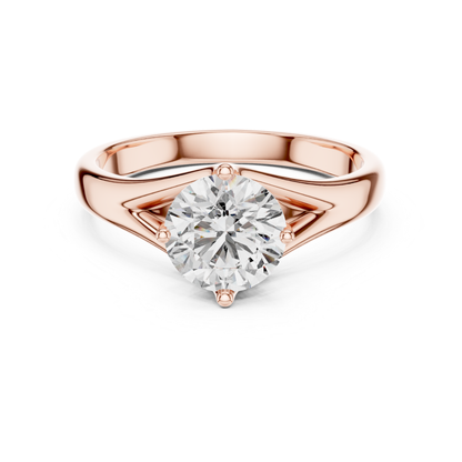 Round Diamond Split Band Ring | 18K Gold Fine Jewelry