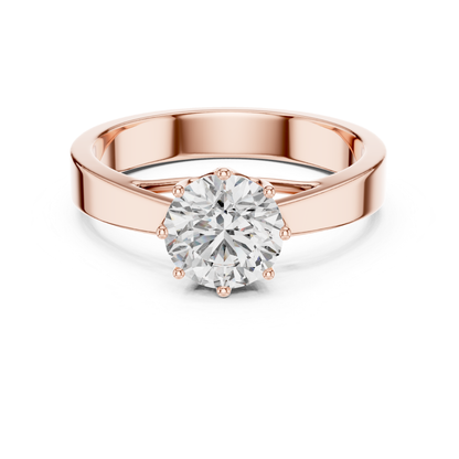 Round Diamond Solitaire Ring | 18K Gold Fine Jewelry