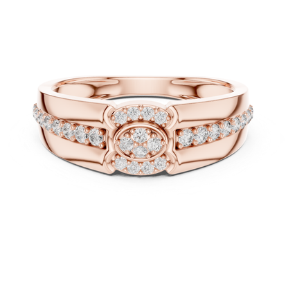 Round Diamond Cluster Band Ring | Modern Luxury Style