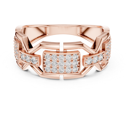 Luxury Diamond Geometric Band Ring | Modern Statement Style