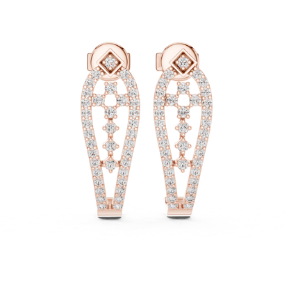 Geometric Diamond Drop Earrings with Openwork Elegance | Modern Luxury