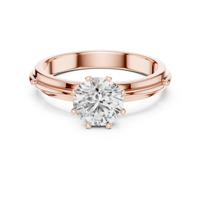 Round Diamond Designer Band Ring | 18K Gold Fine Jewelry