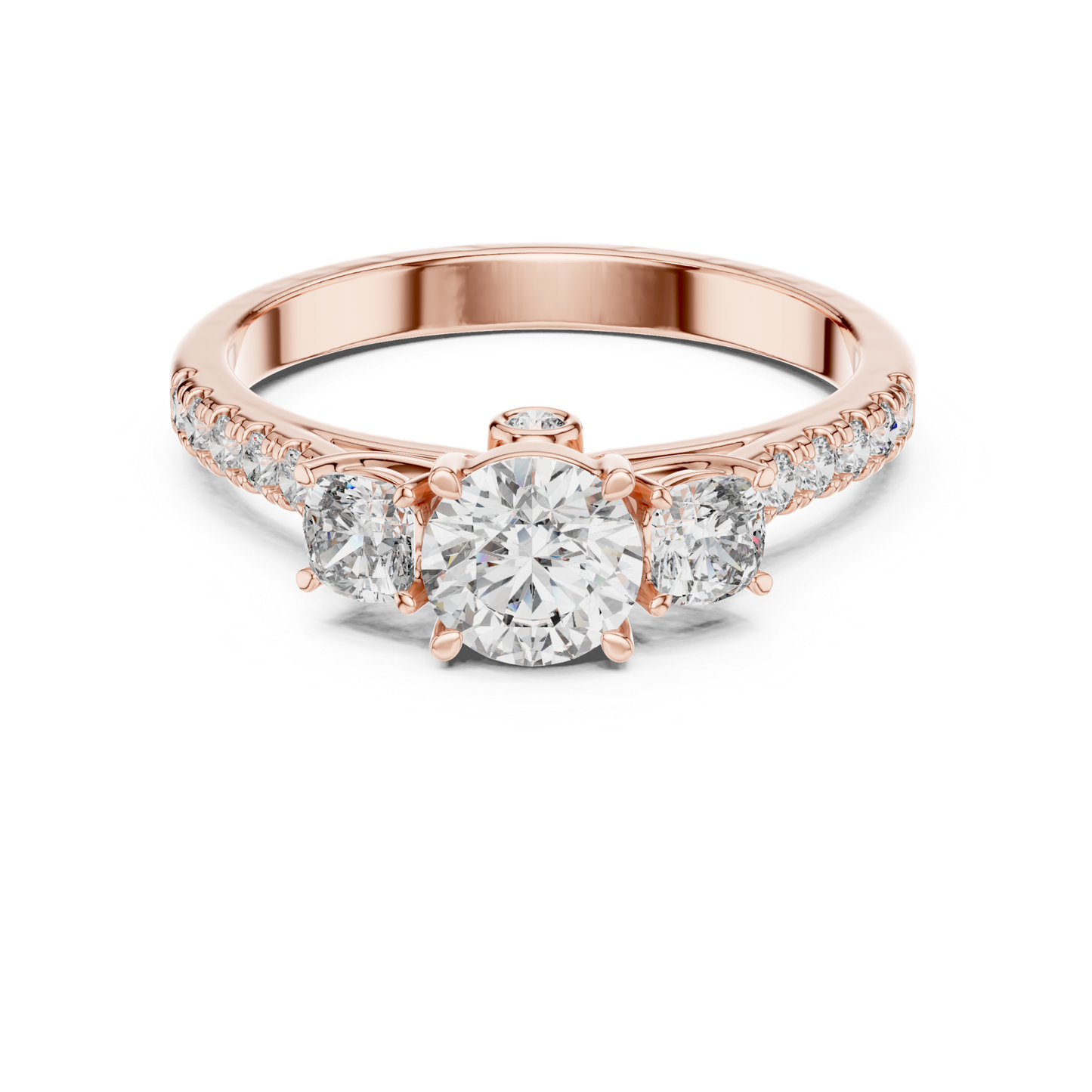 Round Diamond Side Stone Band Ring | Brilliance All Around