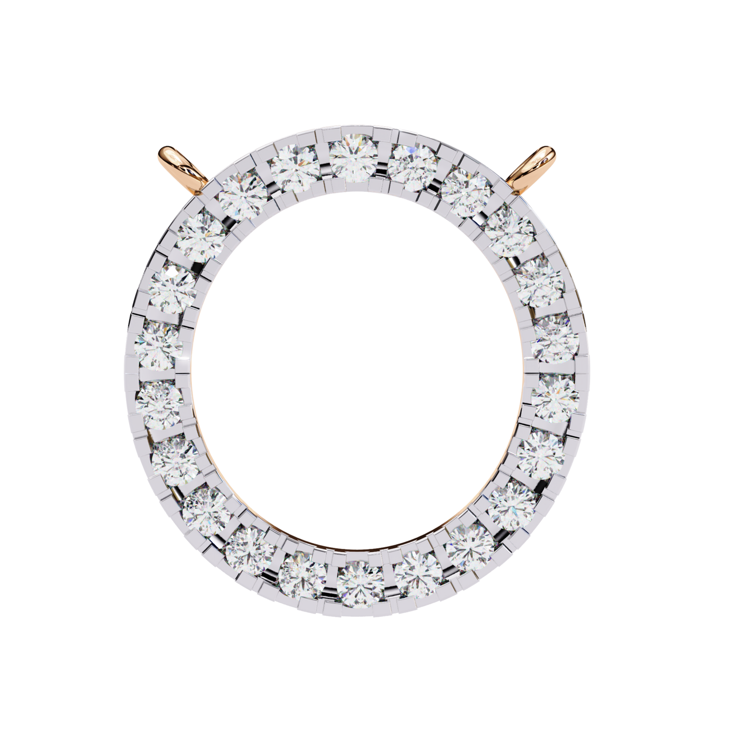 Round Halo Circle Lab Grown Diamond Pendant With Chain | 18K