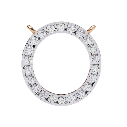 Round Halo Circle Lab Grown Diamond Pendant With Chain | 18K