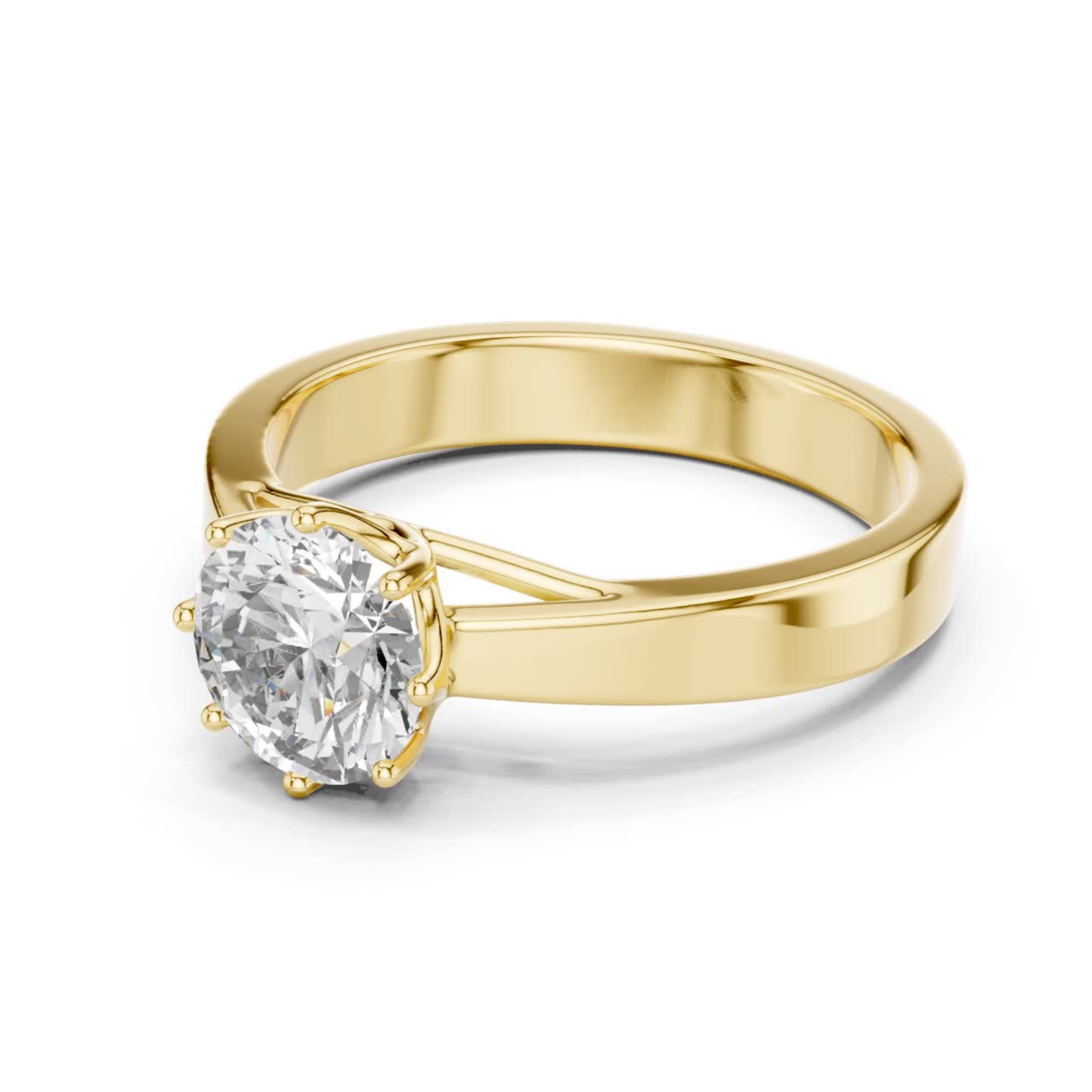 Round Diamond Solitaire Ring | 18K Gold Fine Jewelry
