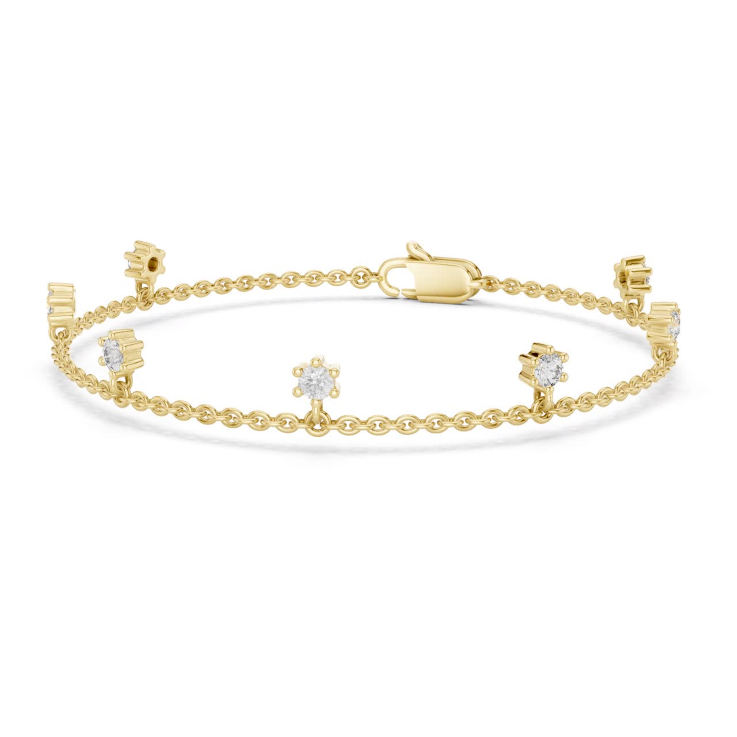 Diamond Station Chain Bracelet | Elegant Luxury Style