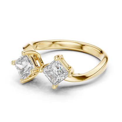 Princess Cut Open Wrap Diamond Ring | Modern Luxury Style