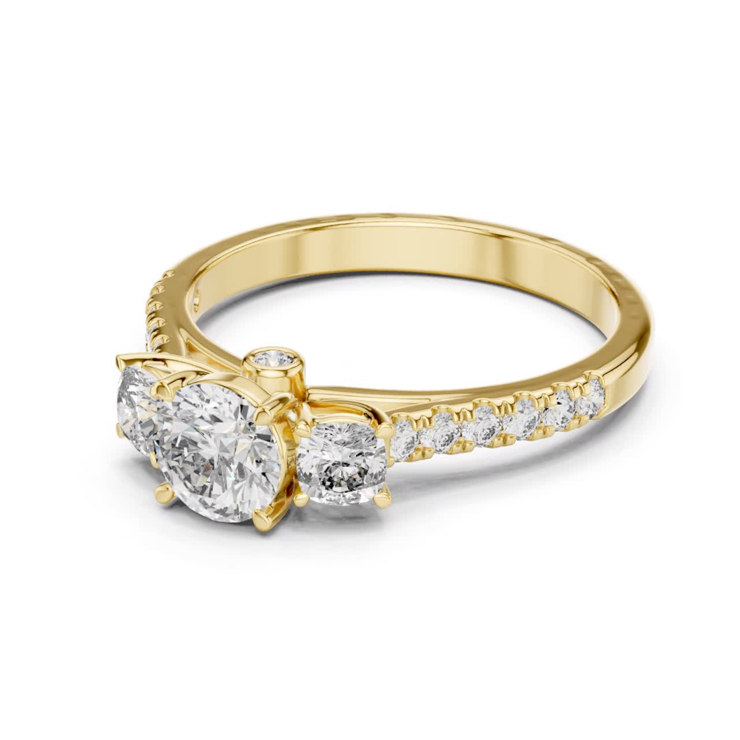 Round Diamond Side Stone Band Ring | Brilliance All Around