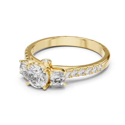 Round Diamond Side Stone Band Ring | Brilliance All Around