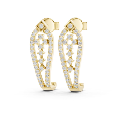 Geometric Diamond Drop Earrings with Openwork Elegance | Modern Luxury