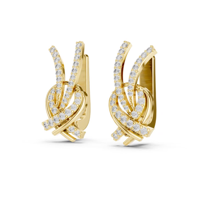 Twisted Diamond Drop Earrings with Criss Cross Elegance | Contemporary Luxury