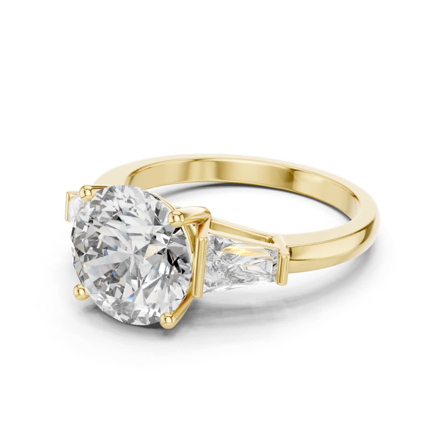 Round Diamond Ring with Side Stones | Brilliance All Around