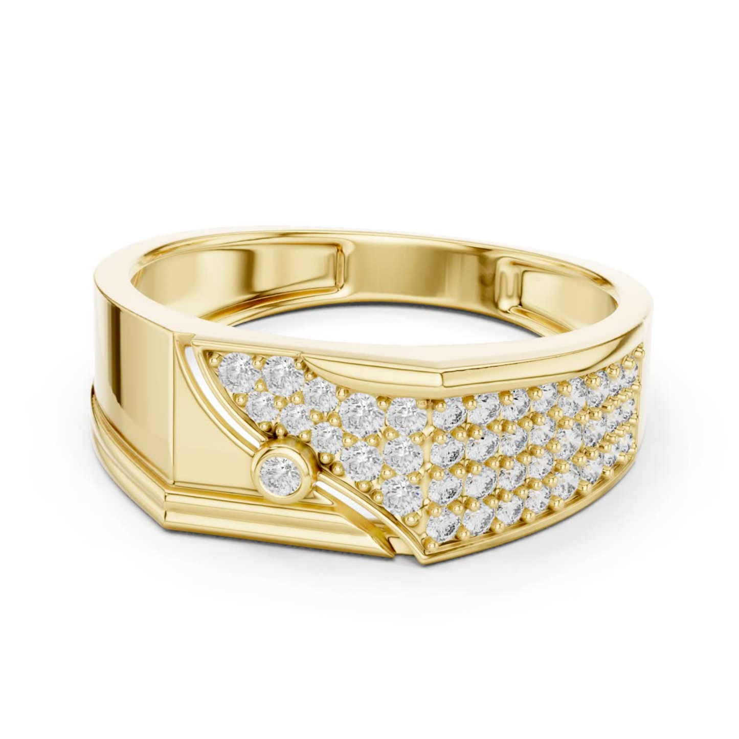 Round Diamond Luxury Band | Modern White Gold Statement Style