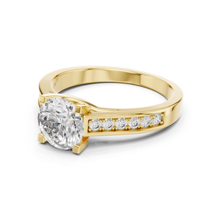 Round Diamond Channel Set Band Ring | Fine 18K 14K 10K Gold