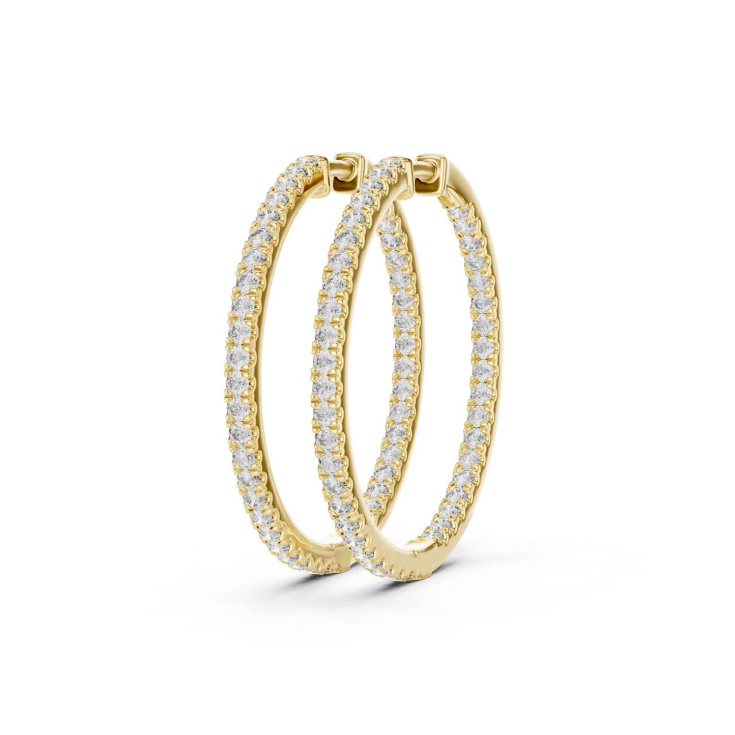 Classic Diamond Hoop Earrings with Brilliant Pave Elegance | Luxury Jewelry