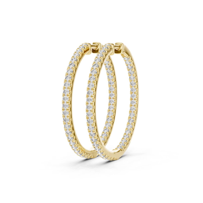 Classic Diamond Hoop Earrings with Brilliant Pave Elegance | Luxury Jewelry