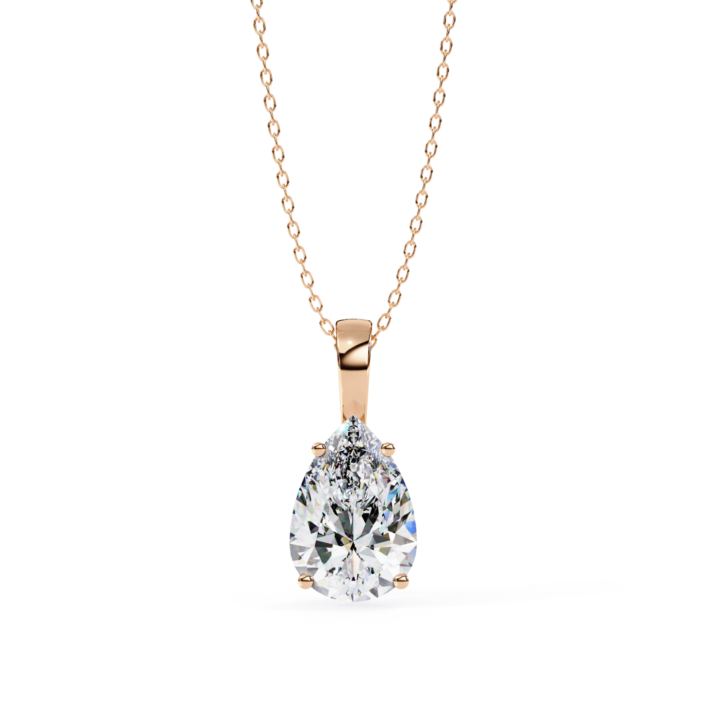 Radiant Pear Elegance Pendant | 18K Fine Gold Jewelry