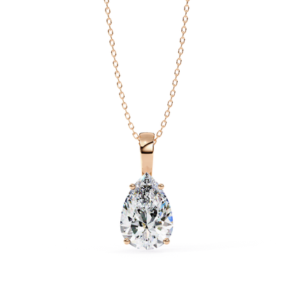 Radiant Pear Elegance Pendant | 18K Fine Gold Jewelry