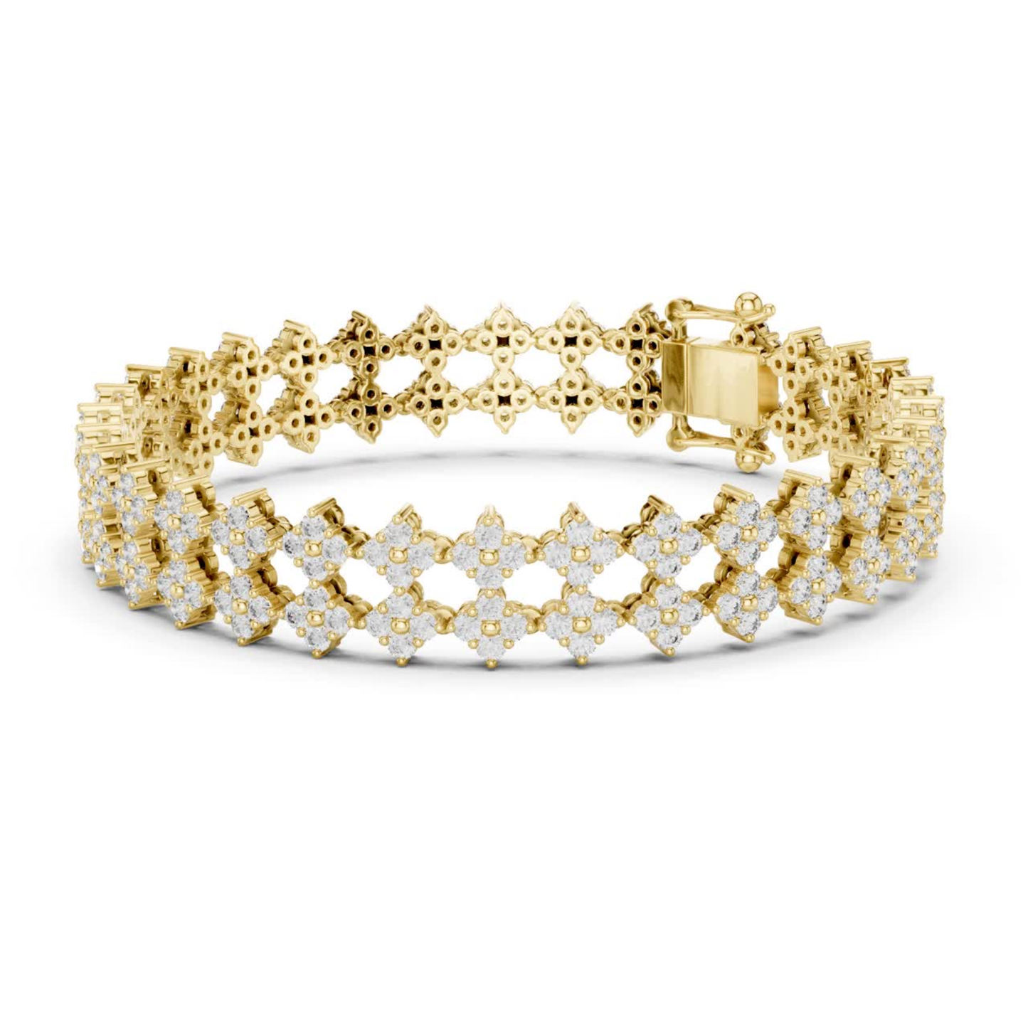 Luxury Diamond Tennis Bracelet | Elegant Floral White Gold Style