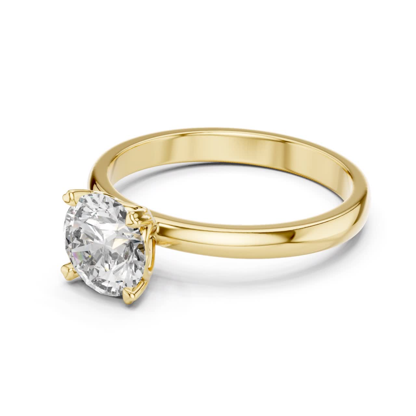 Round Diamond Simple Band Ring | 18K Gold Fine Jewelry
