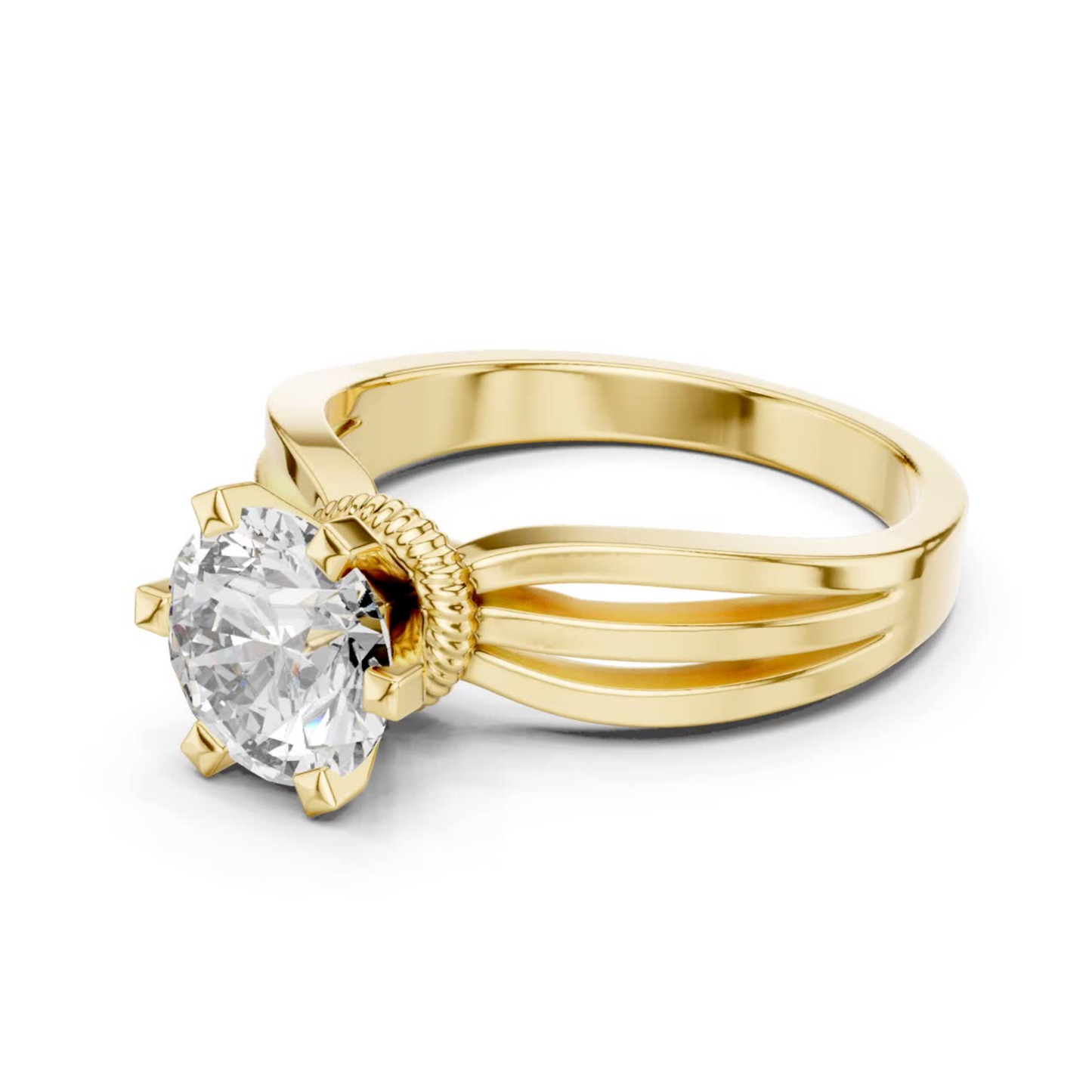 Round Diamond Layered Band Ring | Fine 18K 14K 10K Gold Luxe