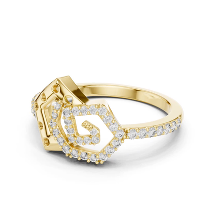 Hexagon Diamond Open Rings | Contemporary Luxury Style