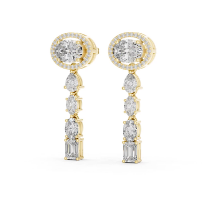 Oval Diamond Drop Earrings | Luxury Bridal Jewelry Style