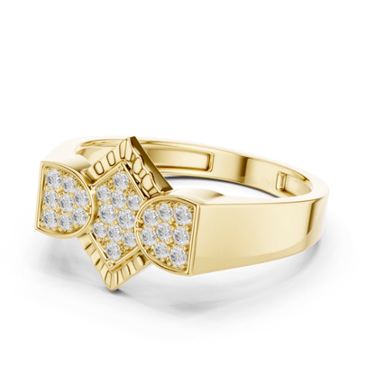 Round Diamond Geometric Statement Ring | Modern Luxury Style