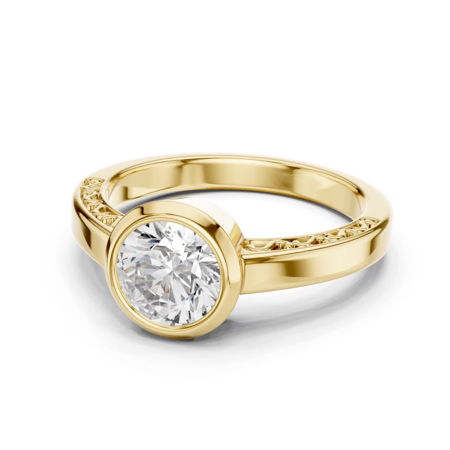 Round Cut Diamond Bezel Set Ring | Perfectly Encircled in Luxury